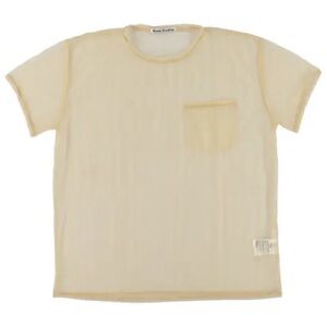 Acne Studios Batumy Plain Sheer Crew-Neck T-Shirt- pale yellow